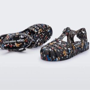 MINI MELISSA + Disney Possession Jelly Sandal Kids 5 Black Mickey Mouse Strappy